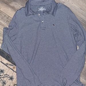 Boy’s Vineyard Vines Striped Navy Polo Shirt